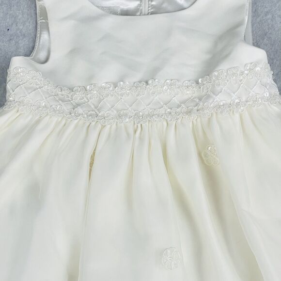 Cinderella Baby Dress 18M White Floral Embroidered Organza Special Occasion Gown - Picture 3 of 14